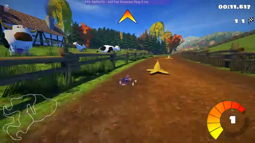 Gameplay · SuperTuxKart: 19MB target, frame at 30 seconds